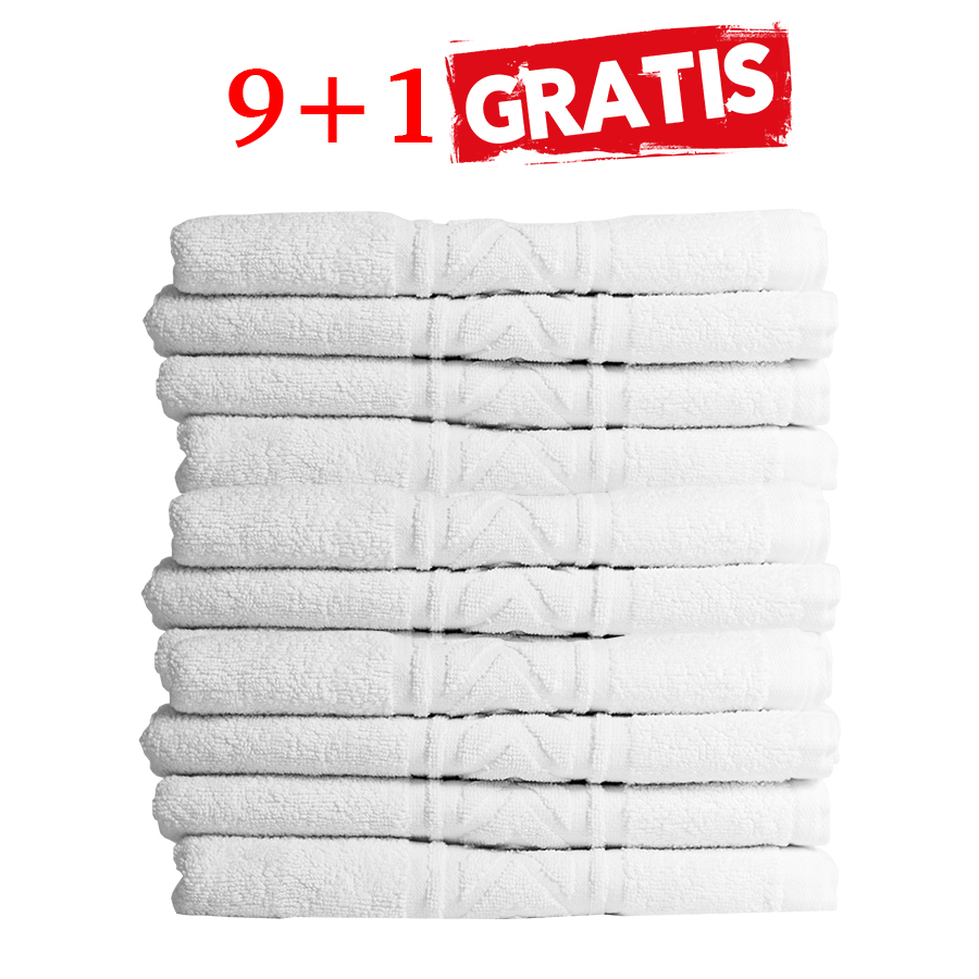 Set 10 prosoape 30 x 50 cm  9 + 1 gratuit